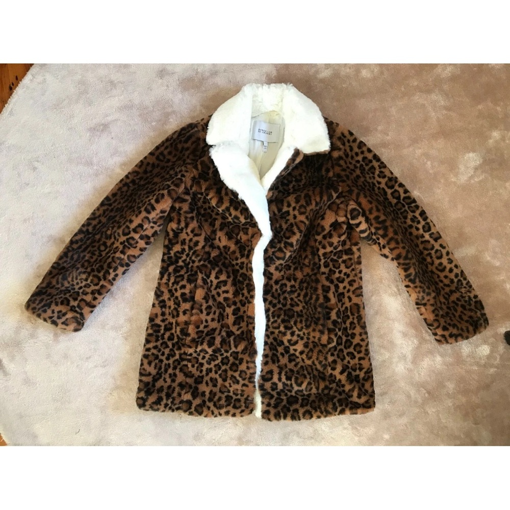 Derek Lam 10 Crosby Leopard-Print Faux-Fur Jacket Size Large - Picture 3 of 8